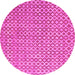 Round Machine Washable Abstract Pink Contemporary Rug, wshcon718pnk