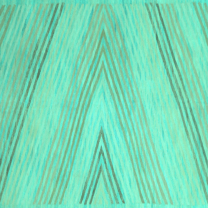 Square Machine Washable Abstract Turquoise Contemporary Area Rugs, wshcon719turq