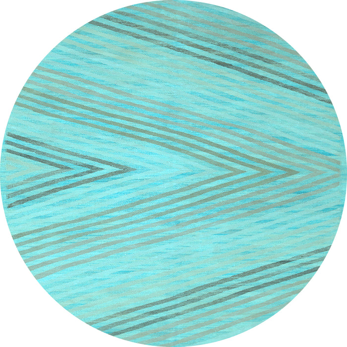 Round Machine Washable Abstract Light Blue Contemporary Rug, wshcon719lblu