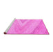 Sideview of Machine Washable Abstract Pink Contemporary Rug, wshcon719pnk