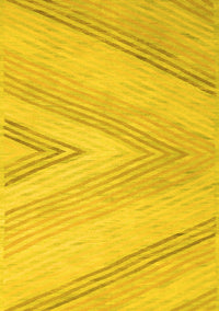 Abstract Yellow Contemporary Rug, con719yw