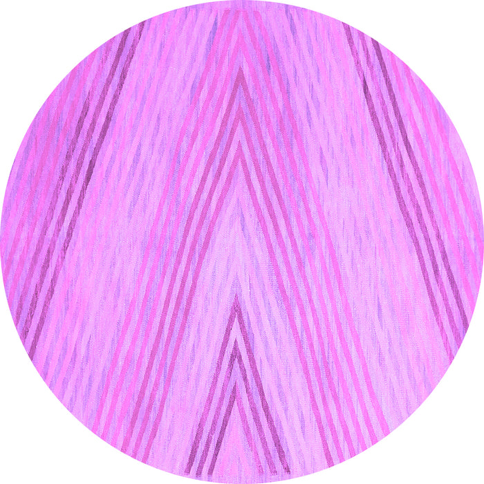 Round Abstract Purple Contemporary Rug, con719pur