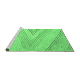 Sideview of Machine Washable Abstract Emerald Green Contemporary Area Rugs, wshcon719emgrn