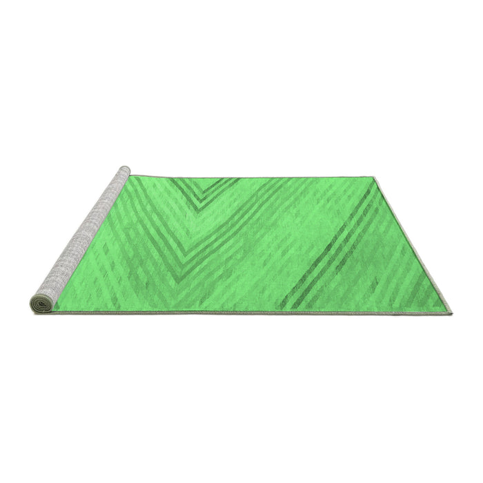 Sideview of Machine Washable Abstract Emerald Green Contemporary Area Rugs, wshcon719emgrn