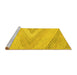 Sideview of Machine Washable Abstract Yellow Contemporary Rug, wshcon719yw