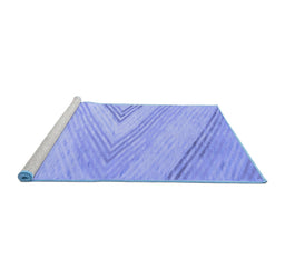 Sideview of Machine Washable Abstract Blue Contemporary Rug, wshcon719blu