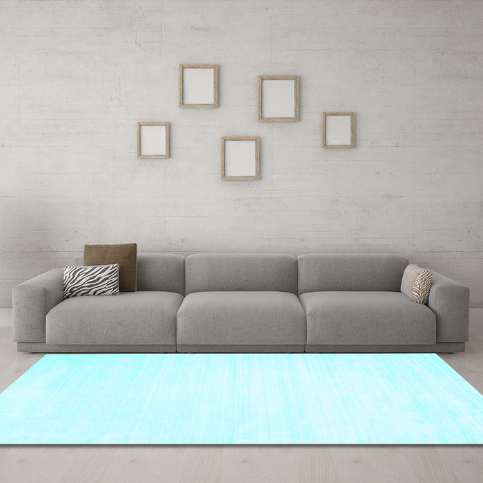 Machine Washable Solid Light Blue Modern Rug in a Living Room, wshcon71lblu