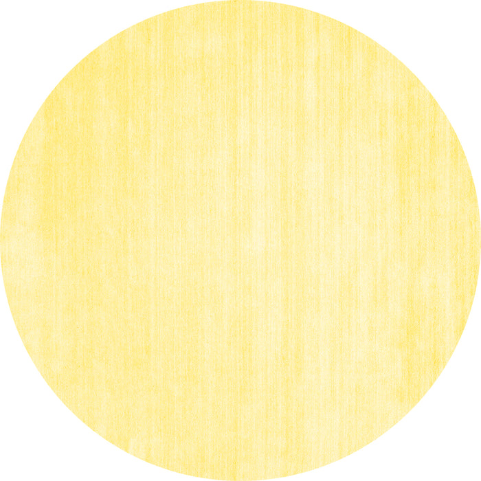 Round Solid Yellow Modern Rug, con71yw