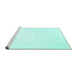Sideview of Machine Washable Solid Turquoise Modern Area Rugs, wshcon71turq