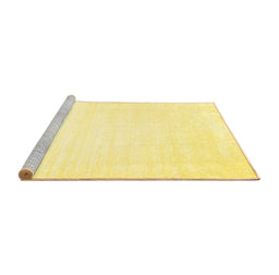 Sideview of Machine Washable Solid Yellow Modern Rug, wshcon71yw