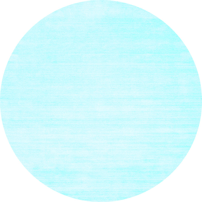 Round Machine Washable Solid Light Blue Modern Rug, wshcon71lblu