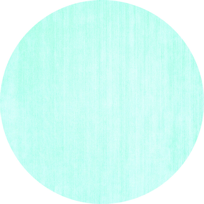 Round Solid Turquoise Modern Rug, con71turq