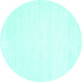 Round Solid Turquoise Modern Rug, con71turq