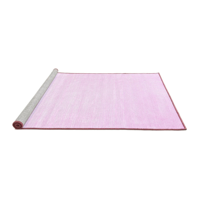 Sideview of Machine Washable Solid Pink Modern Rug, wshcon71pnk