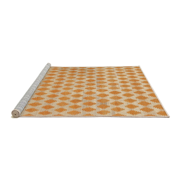 Serging Thickness of Machine Washable Contemporary Orange Rug, wshcon720