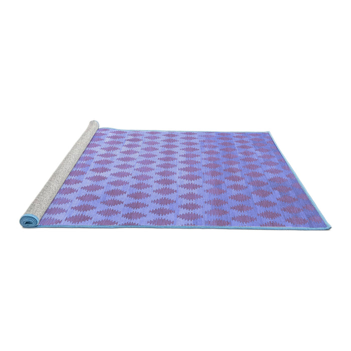 Sideview of Machine Washable Abstract Blue Contemporary Rug, wshcon720blu