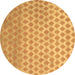Round Machine Washable Abstract Brown Contemporary Rug, wshcon720brn