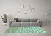 Machine Washable Abstract Light Blue Contemporary Rug, wshcon720lblu