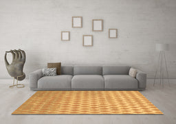 Machine Washable Abstract Brown Contemporary Rug in a Living Room,, wshcon720brn