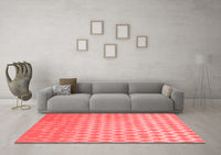 Machine Washable Abstract Red Contemporary Rug, wshcon720red