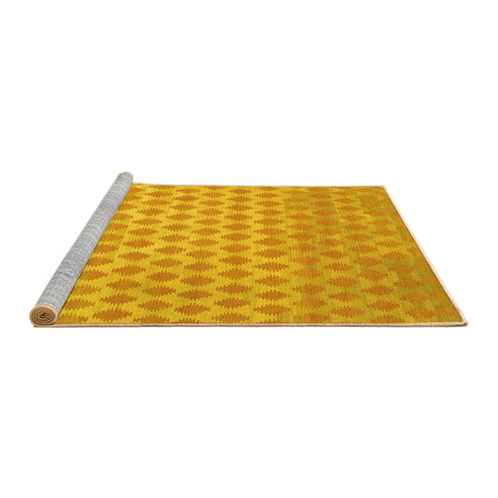 Sideview of Machine Washable Abstract Yellow Contemporary Rug, wshcon720yw