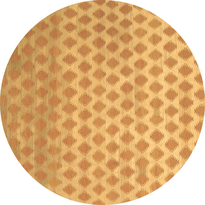 Round Abstract Brown Contemporary Rug, con720brn
