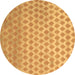 Round Abstract Brown Contemporary Rug, con720brn