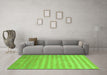 Machine Washable Abstract Green Contemporary Area Rugs in a Living Room,, wshcon720grn