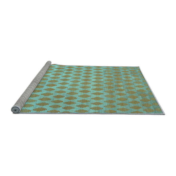 Sideview of Machine Washable Abstract Light Blue Contemporary Rug, wshcon720lblu