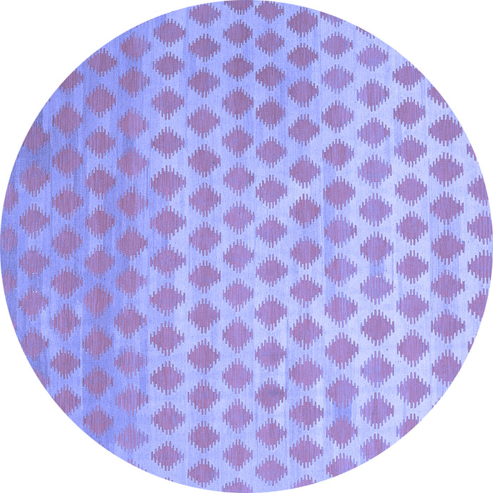 Round Abstract Blue Contemporary Rug, con720blu
