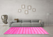 Machine Washable Abstract Pink Contemporary Rug in a Living Room, wshcon720pnk