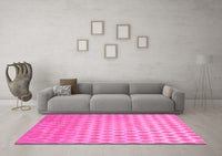 Machine Washable Abstract Pink Contemporary Rug, wshcon720pnk