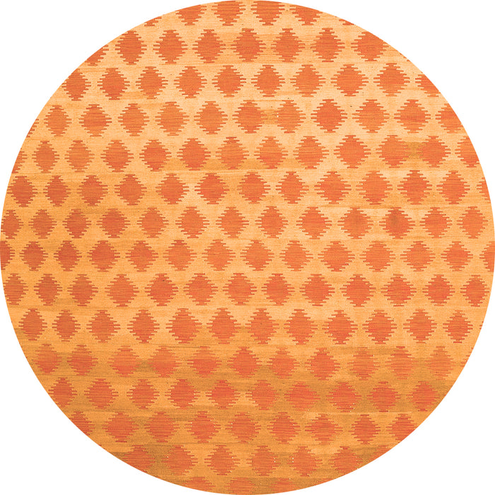 Square Abstract Orange Contemporary Rug, con720org