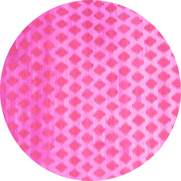 Round Abstract Pink Contemporary Rug, con720pnk