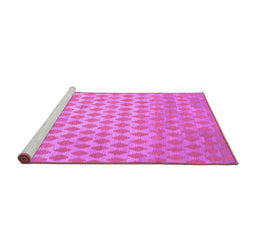 Sideview of Machine Washable Abstract Purple Contemporary Area Rugs, wshcon720pur