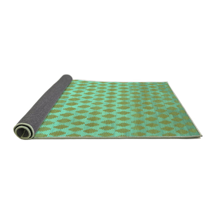 Sideview of Abstract Turquoise Contemporary Rug, con720turq