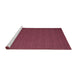Serging Thickness of Machine Washable Contemporary Bright Maroon Red Rug, wshcon721