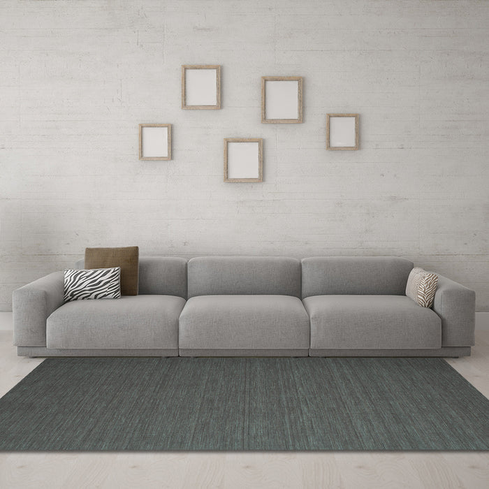 Machine Washable Abstract Turquoise Contemporary Area Rugs in a Living Room,, wshcon721turq