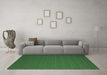 Machine Washable Abstract Emerald Green Contemporary Area Rugs in a Living Room,, wshcon721emgrn