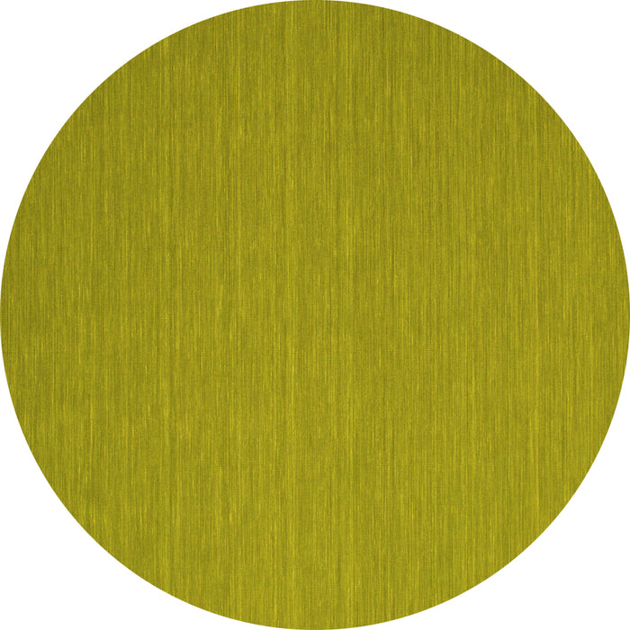 Round Machine Washable Abstract Yellow Contemporary Rug, wshcon722yw
