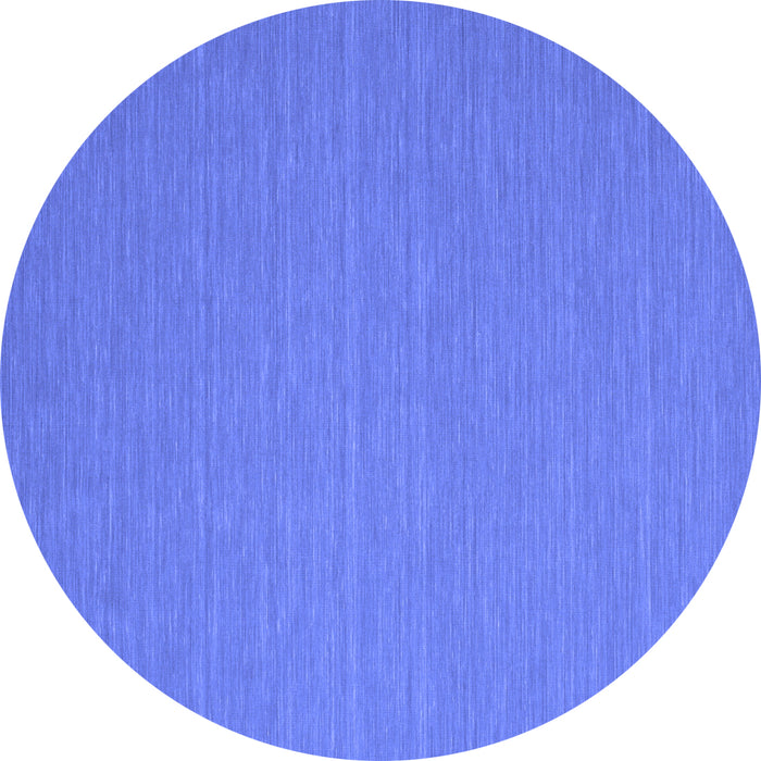 Round Abstract Blue Contemporary Rug, con722blu