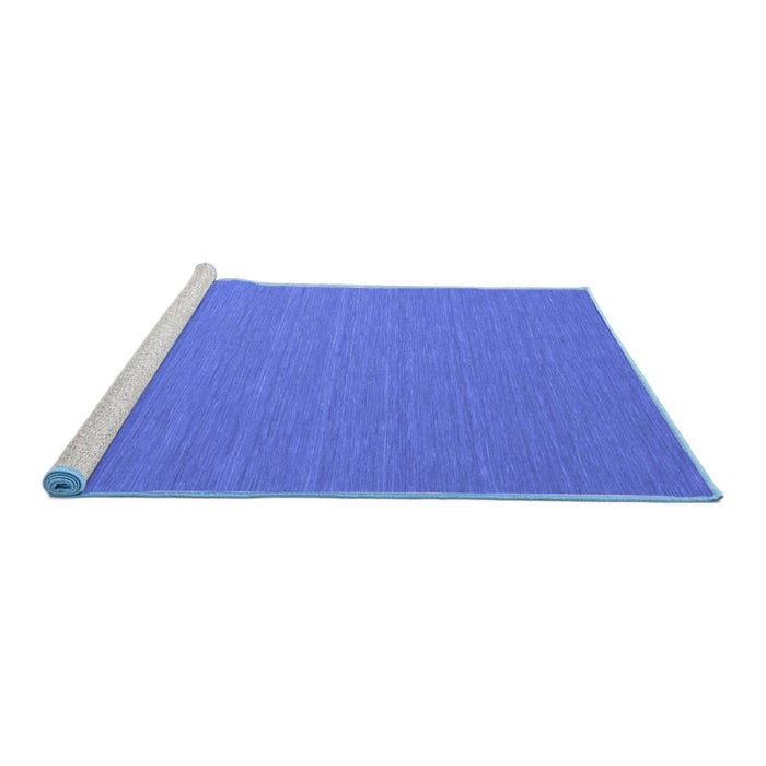 Sideview of Machine Washable Abstract Blue Contemporary Rug, wshcon722blu