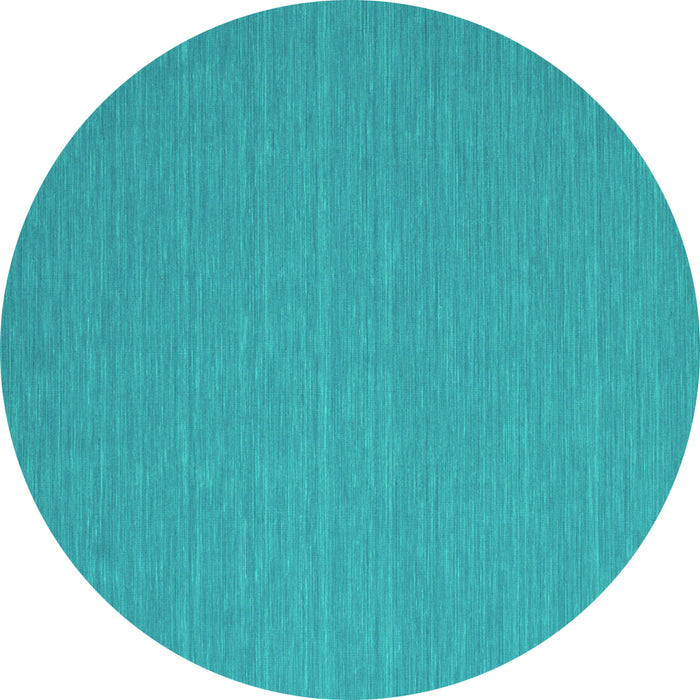 Round Machine Washable Abstract Turquoise Contemporary Area Rugs, wshcon722turq