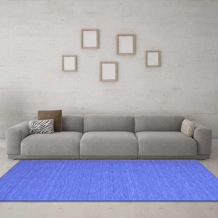 Machine Washable Abstract Blue Contemporary Rug in a Living Room, wshcon723blu