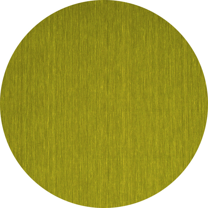 Round Abstract Yellow Contemporary Rug, con723yw