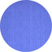 Round Abstract Blue Contemporary Rug, con723blu