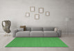 Machine Washable Abstract Emerald Green Contemporary Area Rugs in a Living Room,, wshcon723emgrn