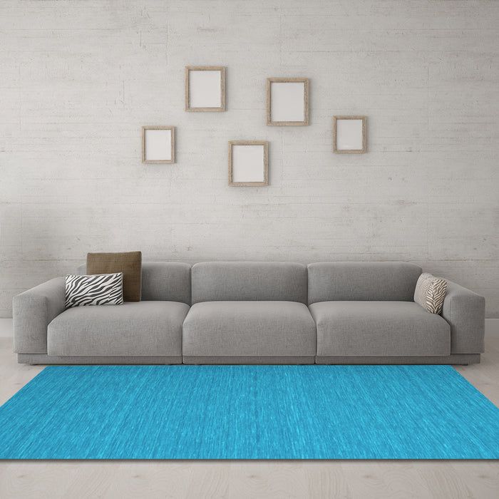 Machine Washable Abstract Light Blue Contemporary Rug in a Living Room, wshcon723lblu