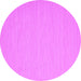 Round Solid Purple Modern Rug, con724pur