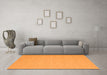 Machine Washable Solid Orange Modern Area Rugs in a Living Room, wshcon724org